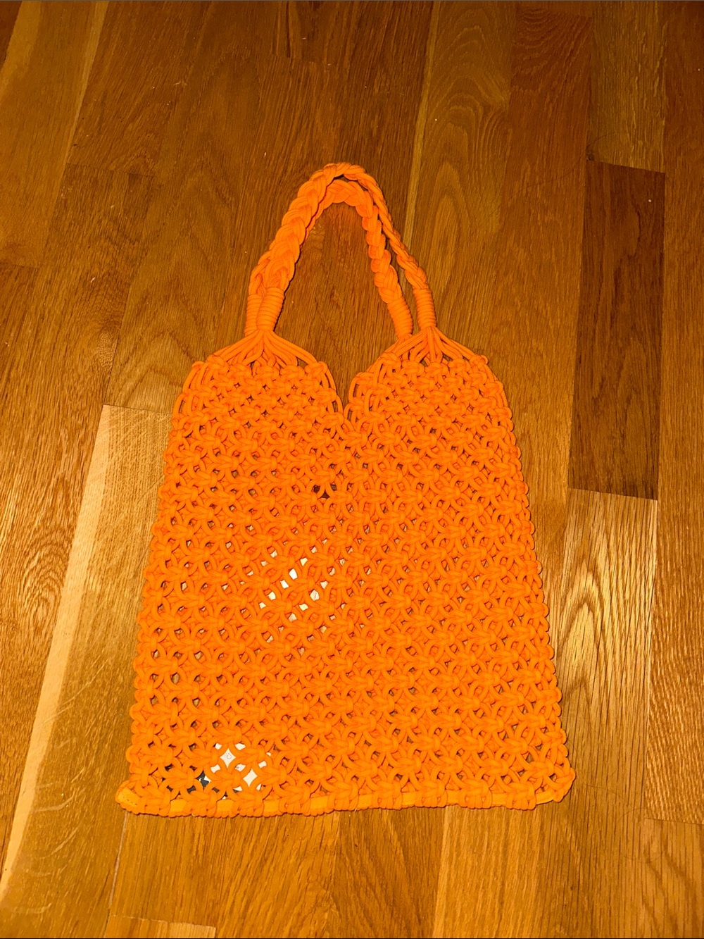 J. Crew Orange Macramé Tote New